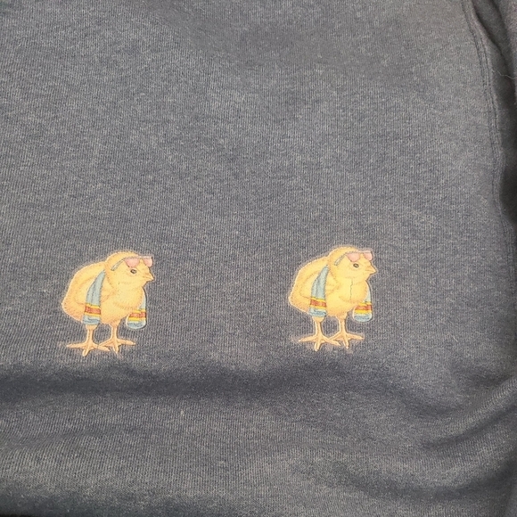 Vintage HANES Premium Sweatshirt Large Blue Just beachin' Florida - Picture 3 of 5